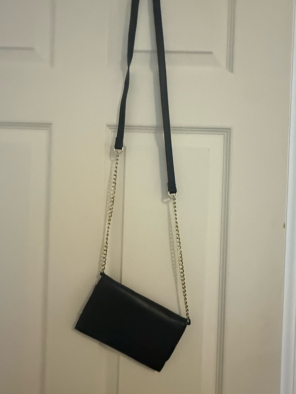 Black Crossbody Chain Shoulder Bag - Women's Small Purse